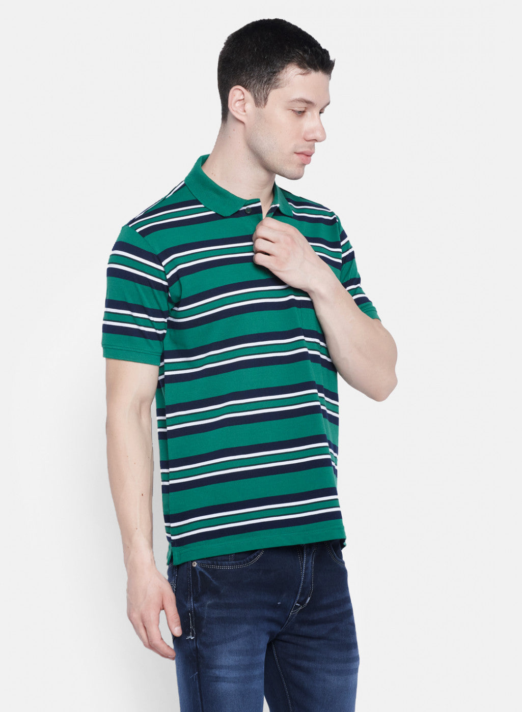 Mens Green Stripe T-Shirt