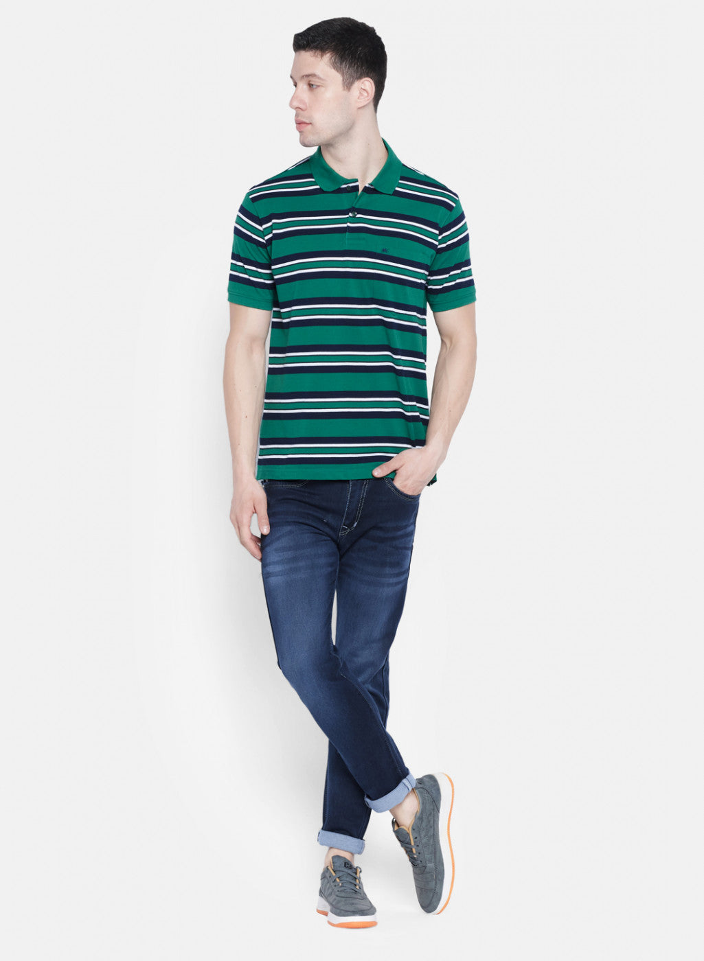 Mens Green Stripe T-Shirt