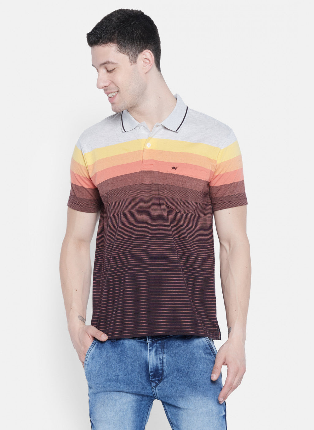 Mens Multicolor Stripe T-Shirt