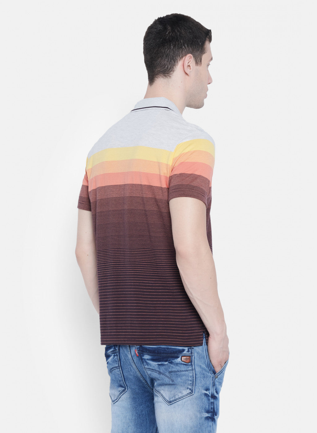 Mens Multicolor Stripe T-Shirt