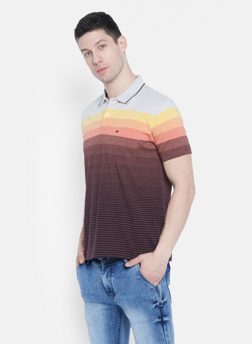 Mens Multicolor Stripe T-Shirt