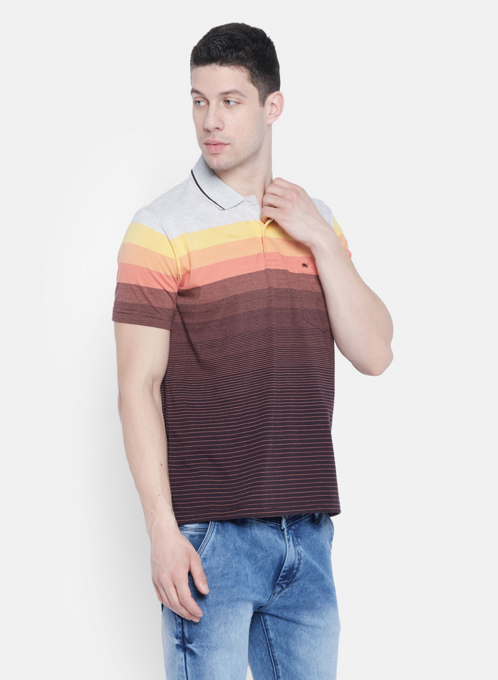 Mens Multicolor Stripe T-Shirt