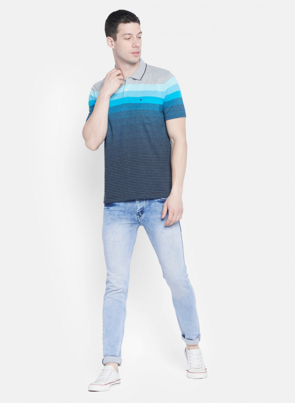 Mens Blue Stripe T-Shirt