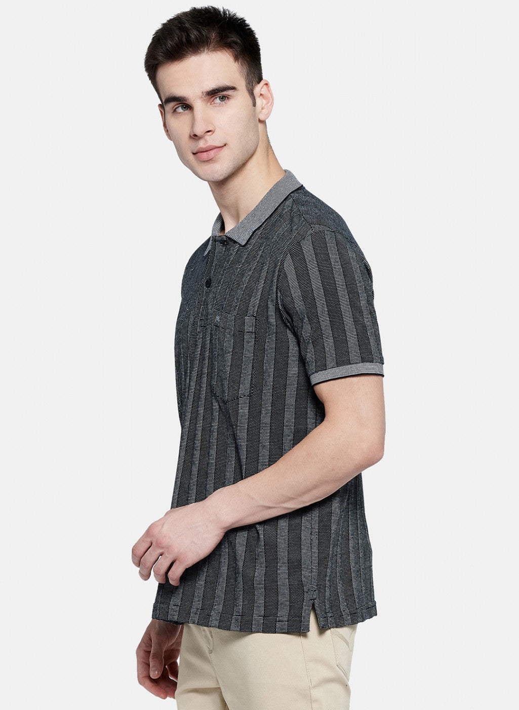 Mens Black Jaquard T-Shirt