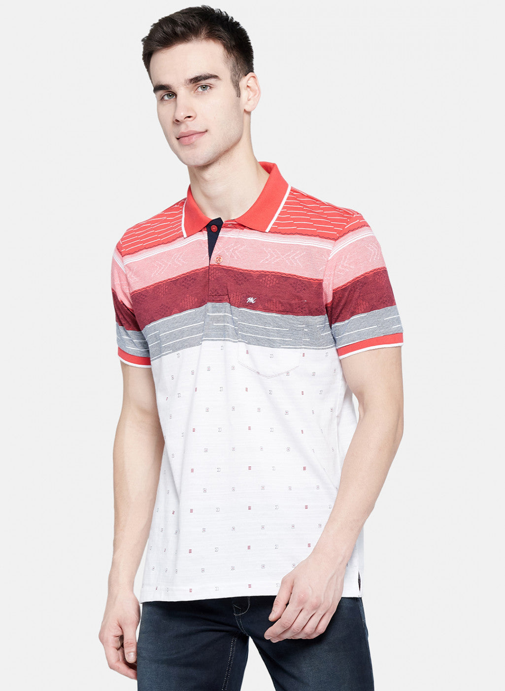 Mens Multi Color Stripe T-Shirt