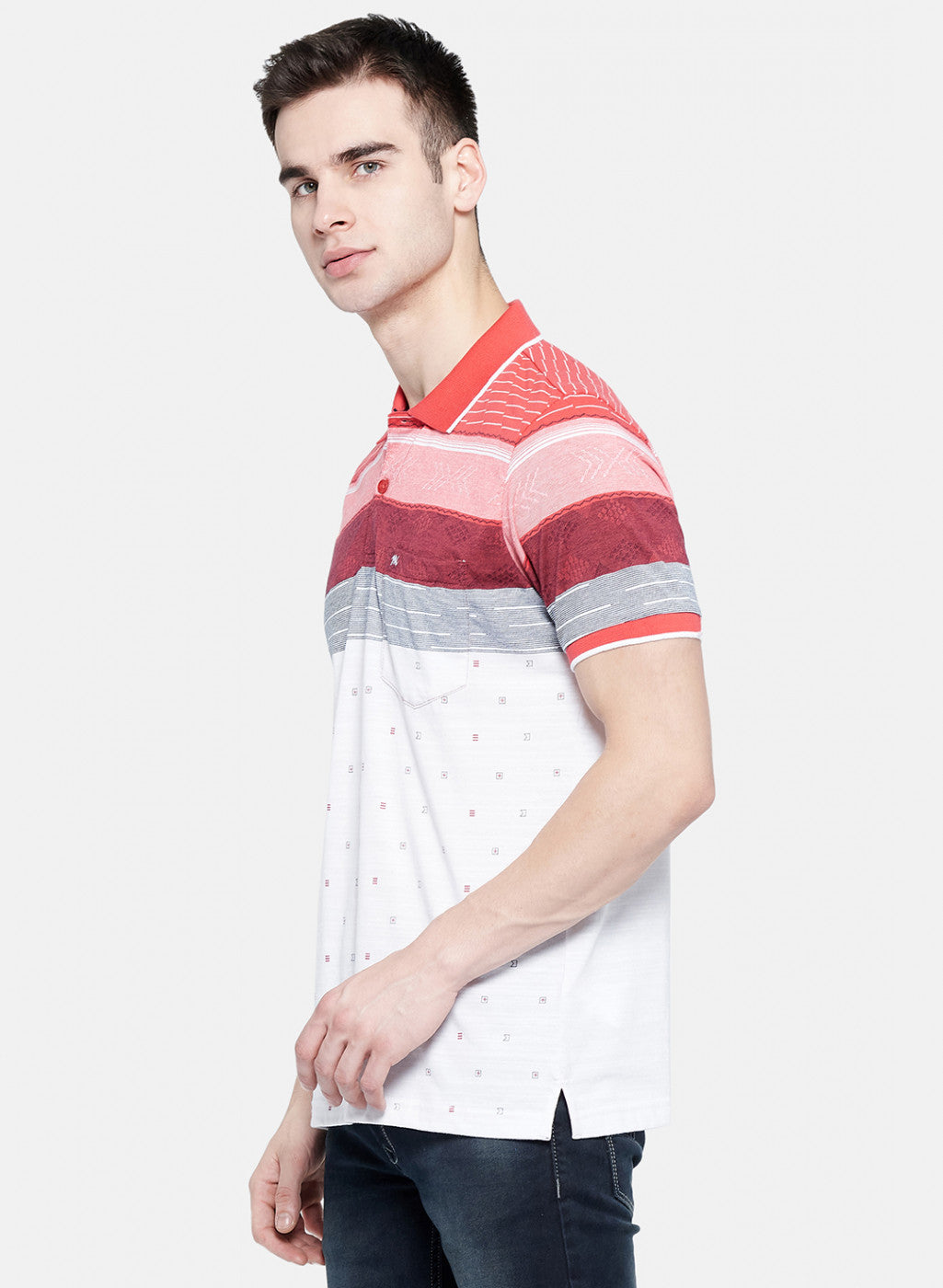 Mens Multi Color Stripe T-Shirt