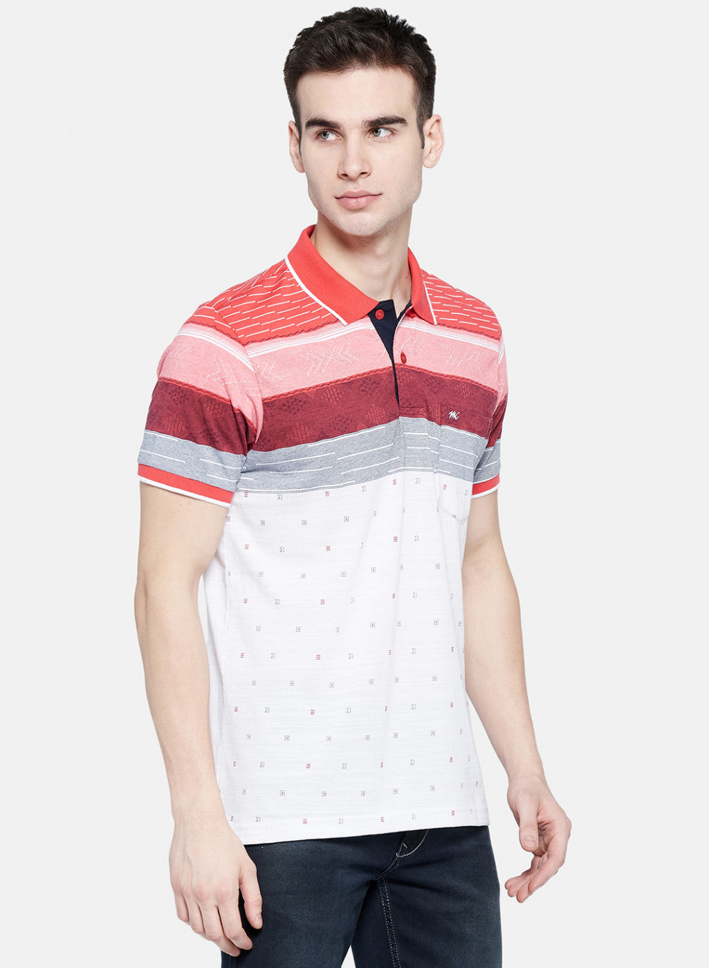 Mens Multi Color Stripe T-Shirt