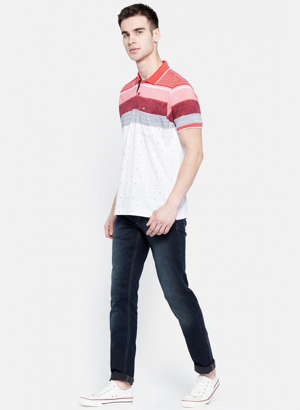 Mens Multi Color Stripe T-Shirt