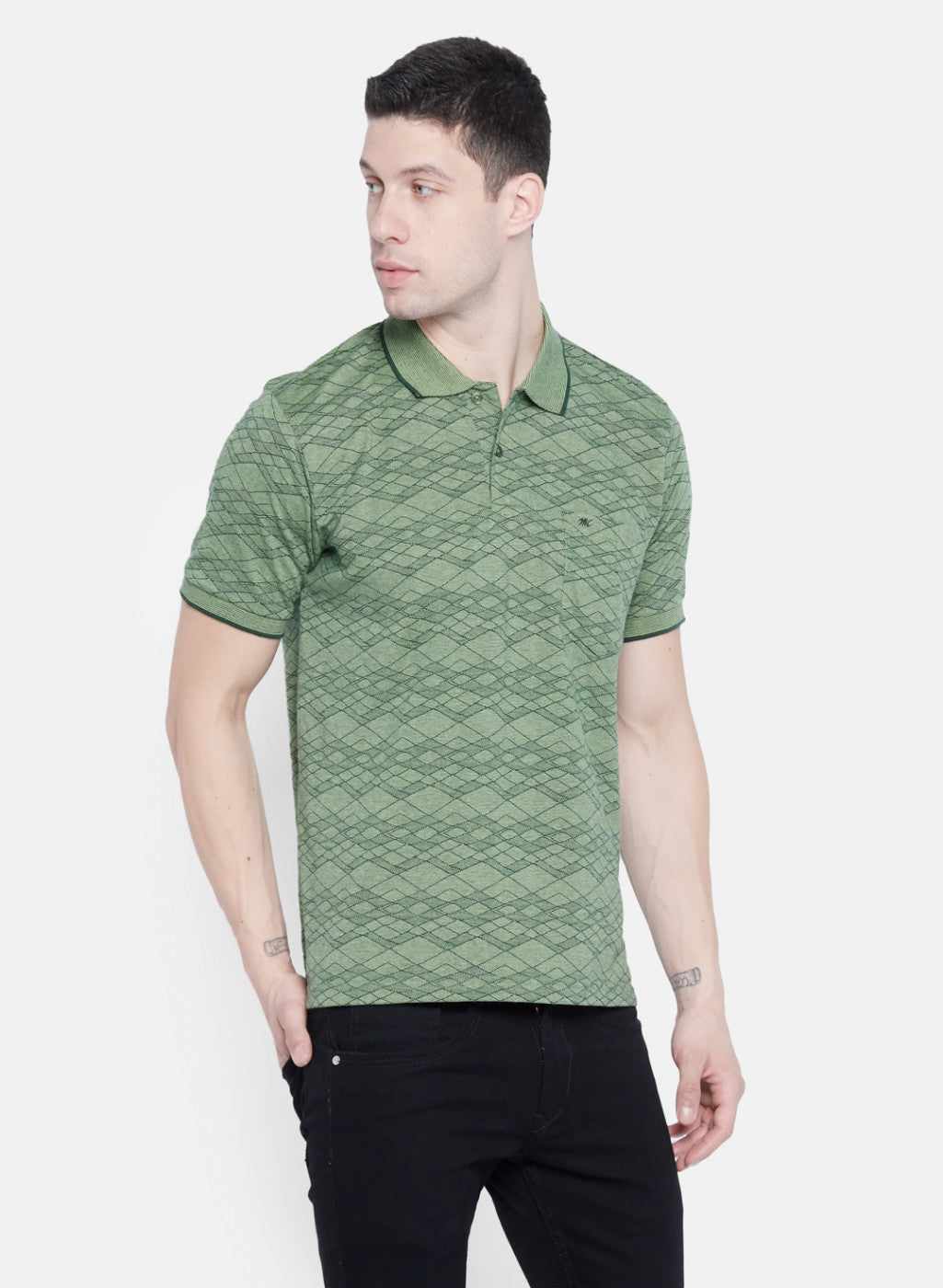 Mens Green Stripe T-Shirt