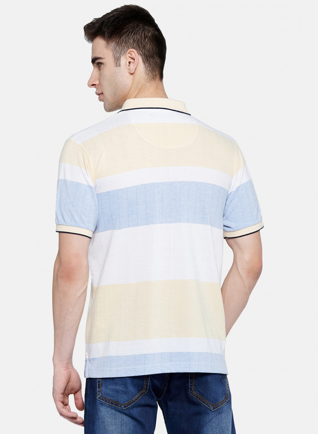 Mens Light Yellow Stripe T-Shirt