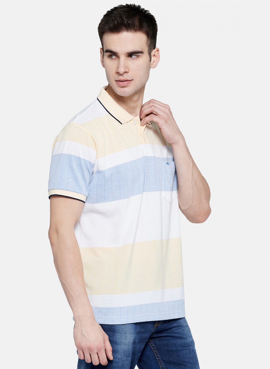 Mens Light Yellow Stripe T-Shirt