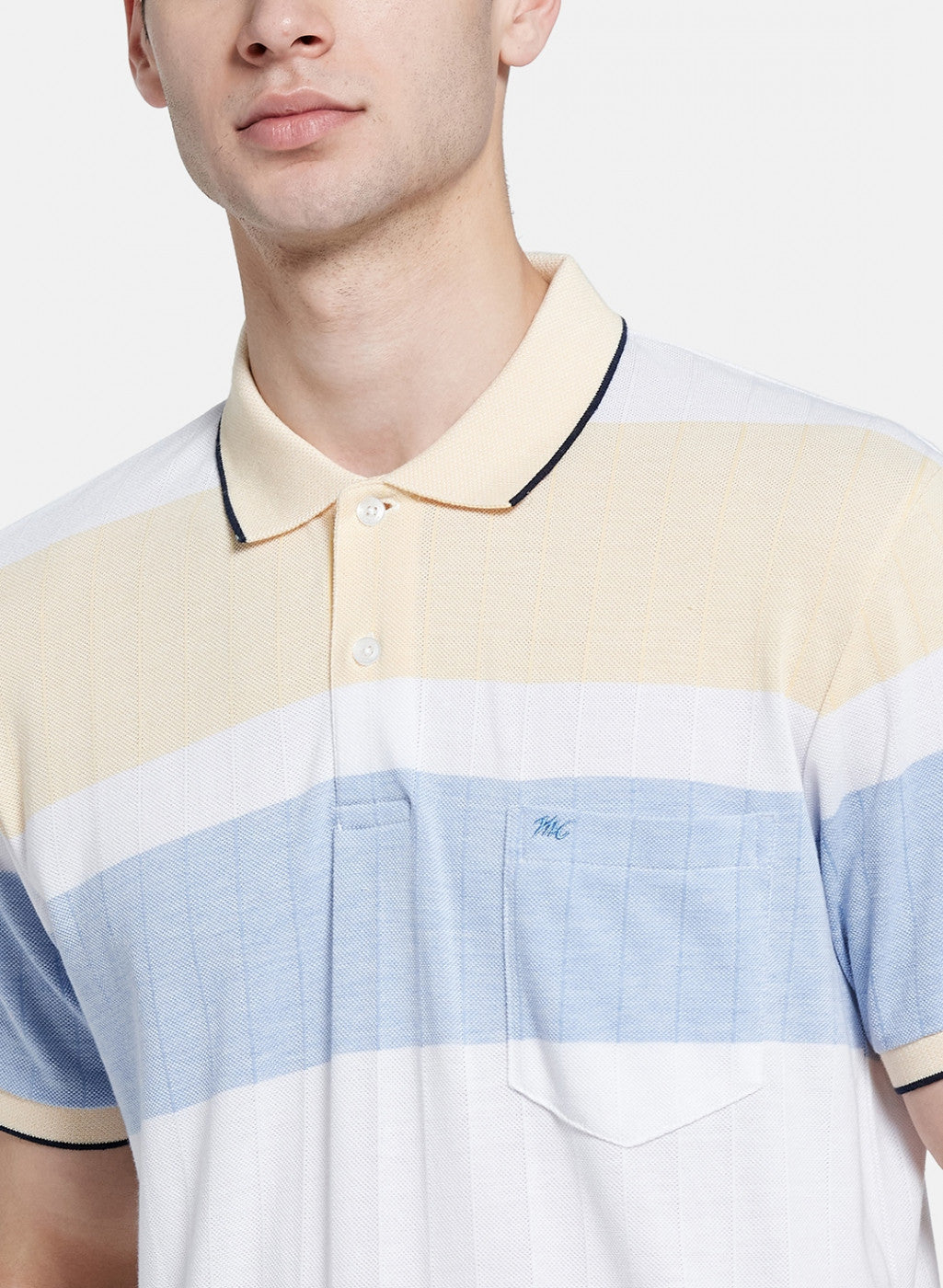 Mens Light Yellow Stripe T-Shirt