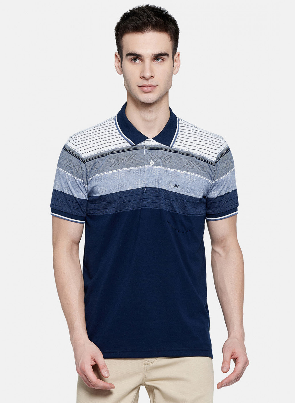 Mens NAvy Blue Stripe T-Shirt