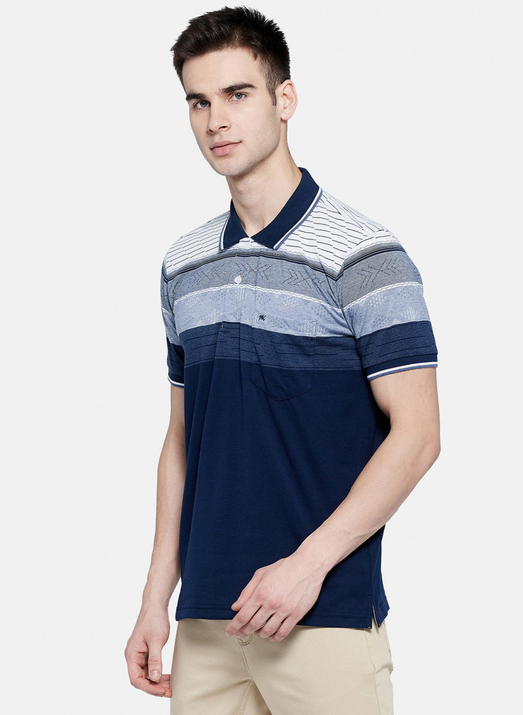 Mens NAvy Blue Stripe T-Shirt