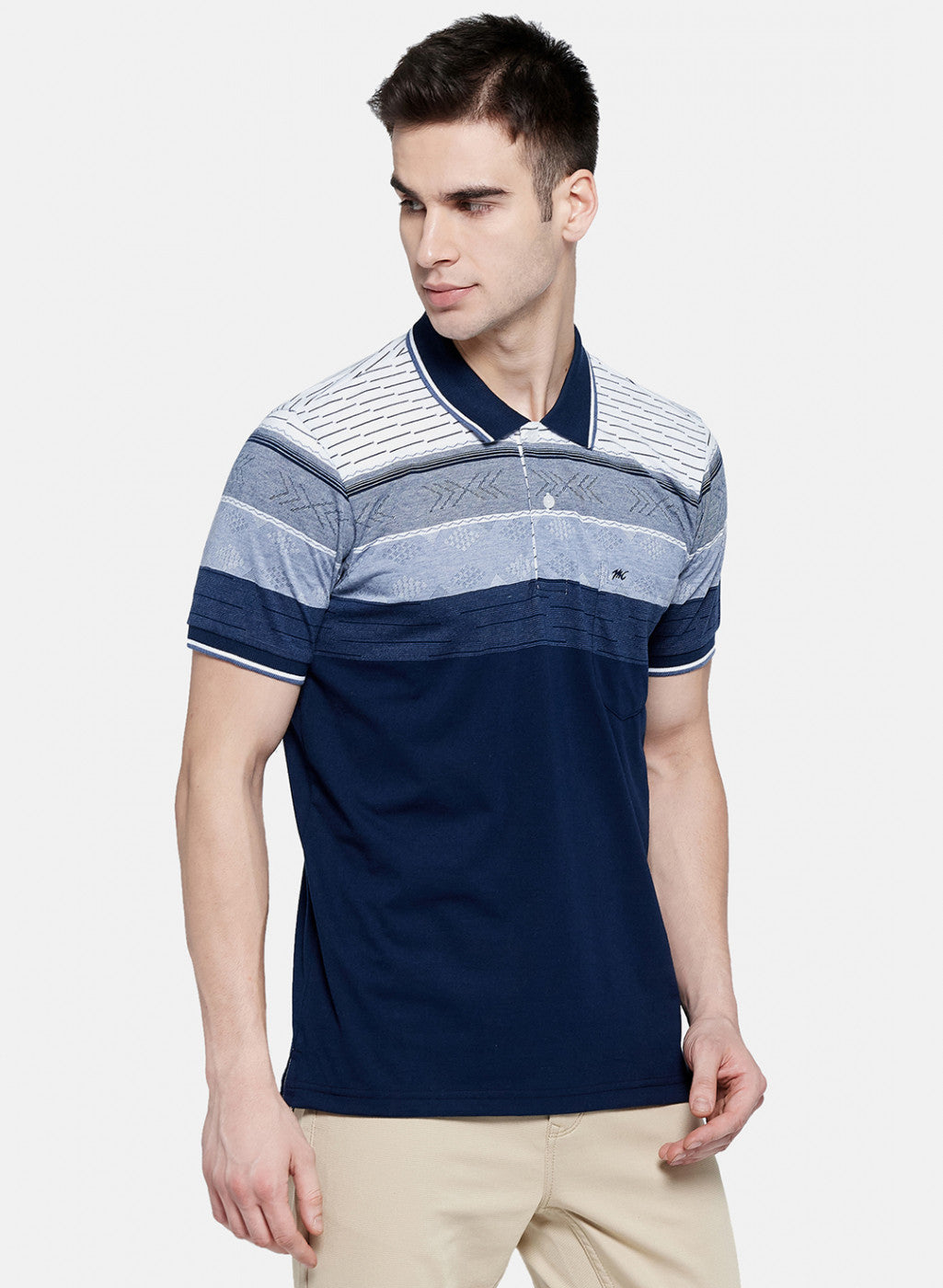 Mens NAvy Blue Stripe T-Shirt