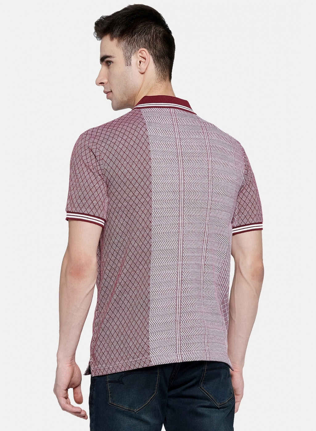 Mens Maroon Stripe T-Shirt