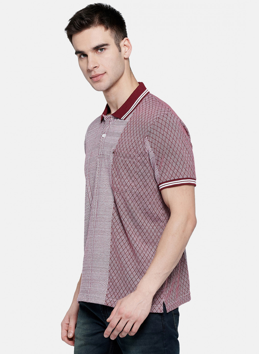 Mens Maroon Stripe T-Shirt