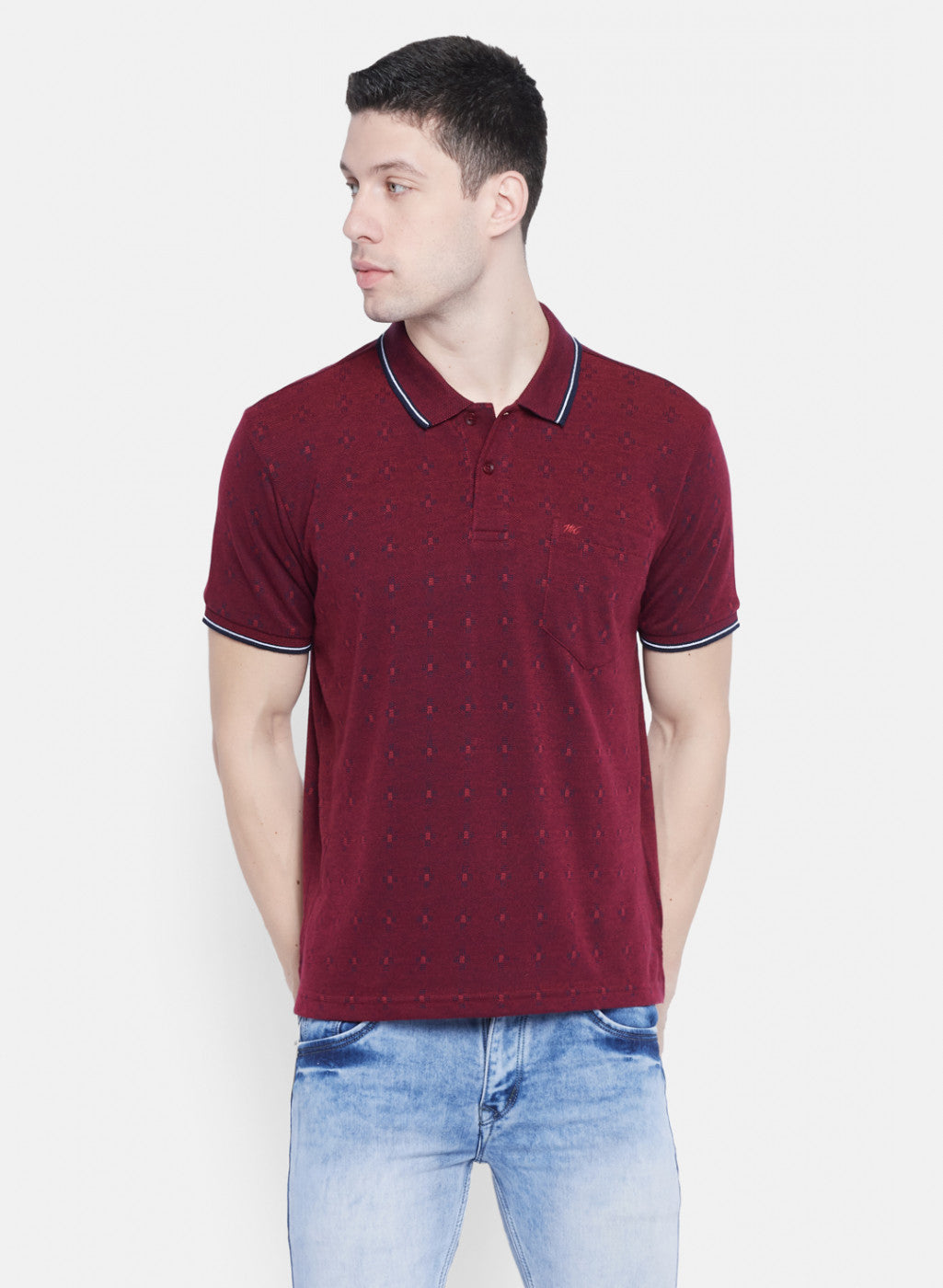 Mens Maroon Stripe T-Shirt