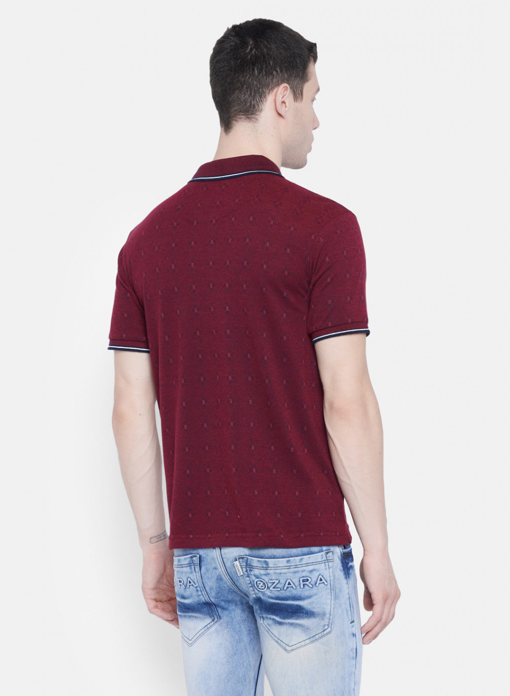 Mens Maroon Stripe T-Shirt