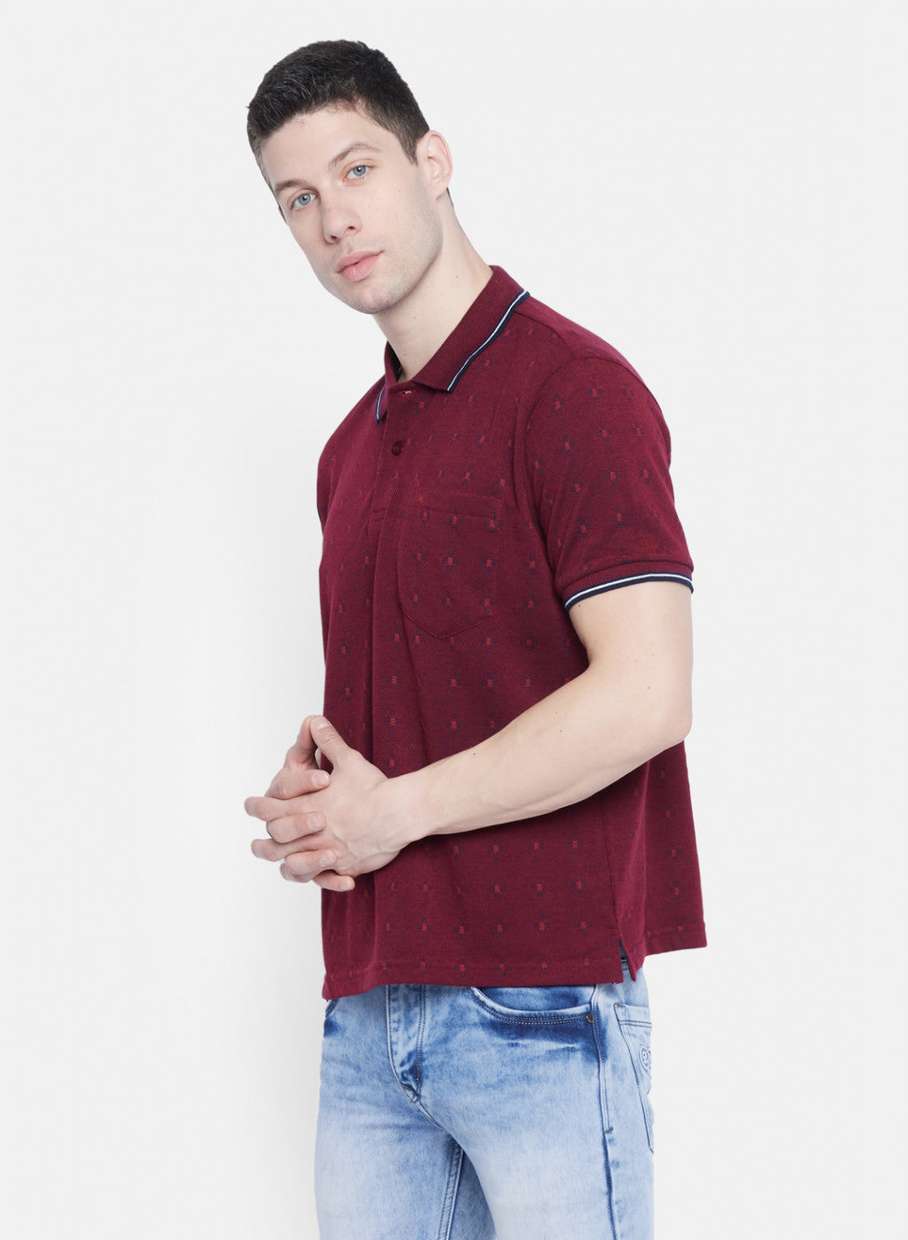 Mens Maroon Stripe T-Shirt