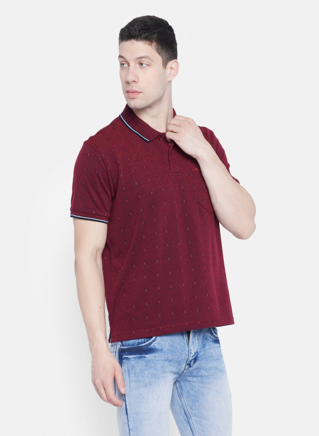 Mens Maroon Stripe T-Shirt