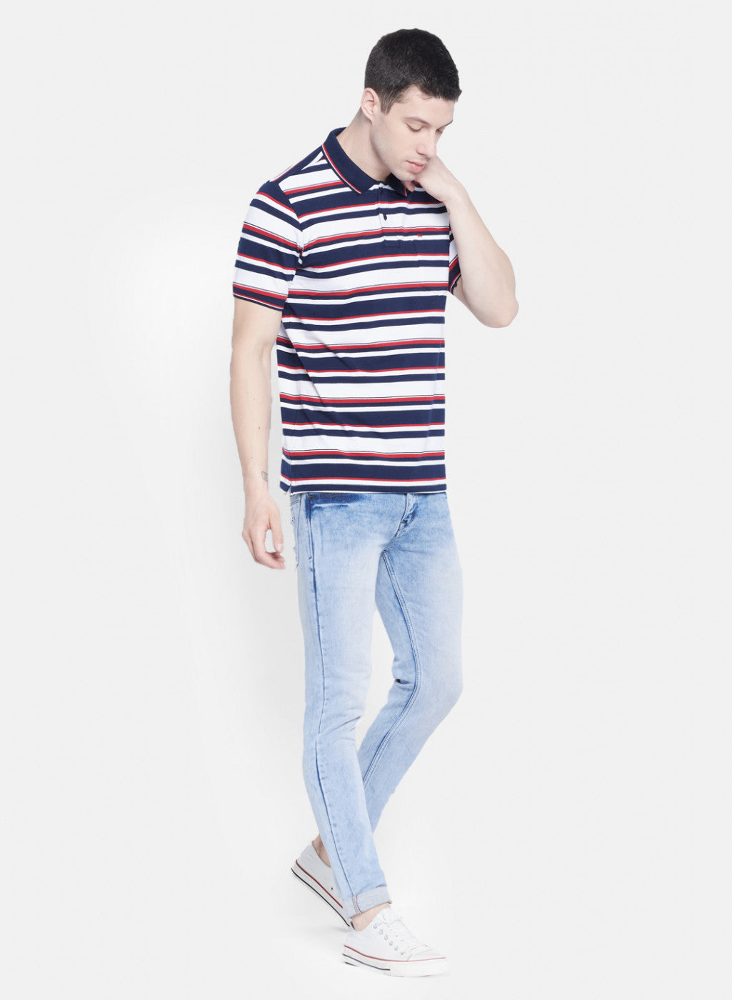 Mens NAvy Blue Stripe T-Shirt