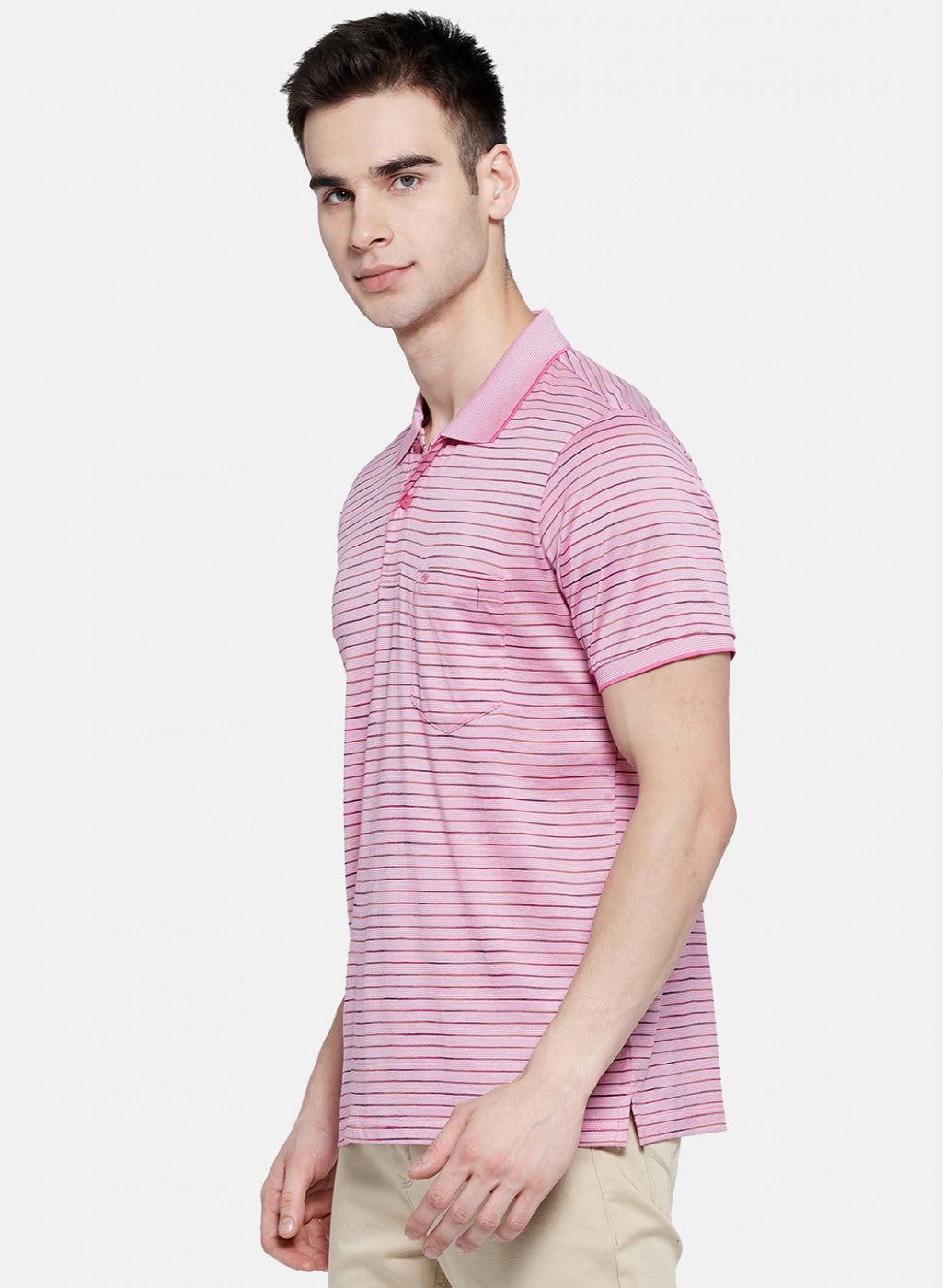 Mens Pink Stripe T-Shirt