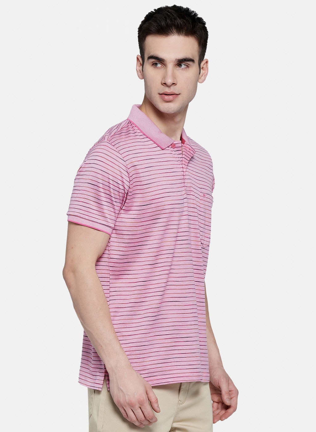 Mens Pink Stripe T-Shirt