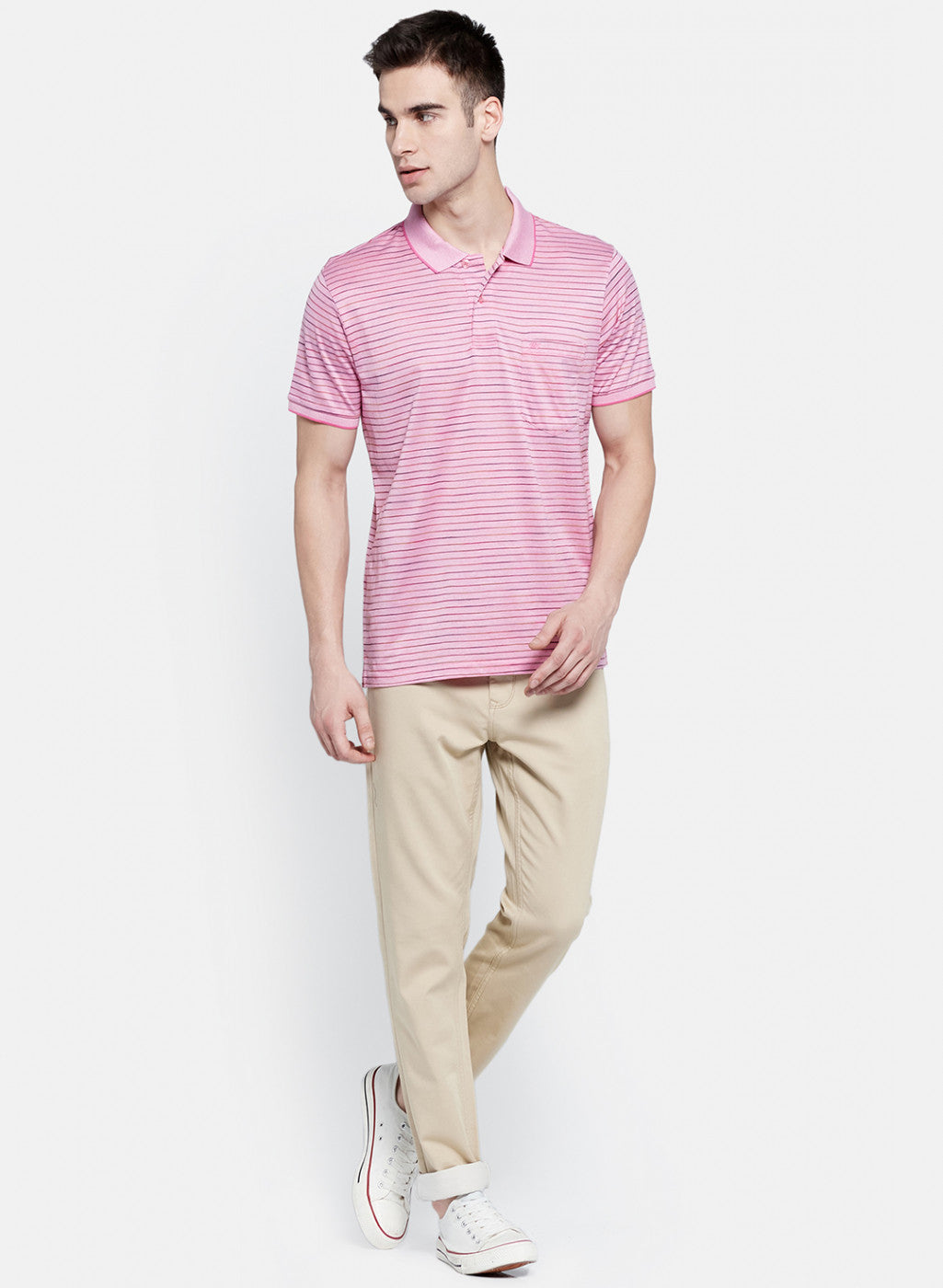 Mens Pink Stripe T-Shirt