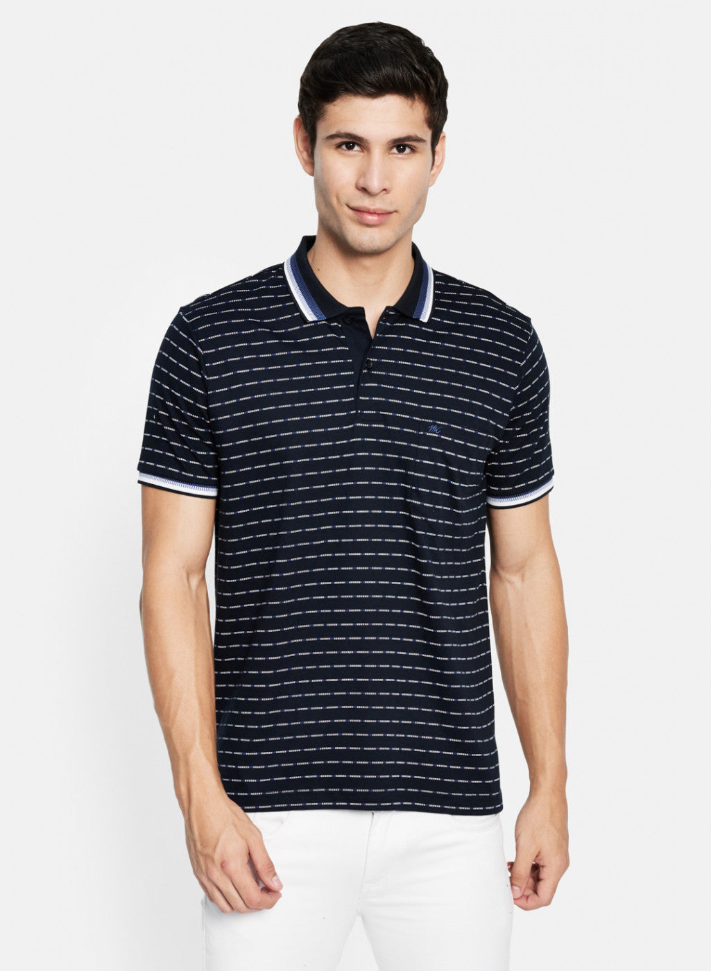 Men NAvy Blue Printed T-Shirt