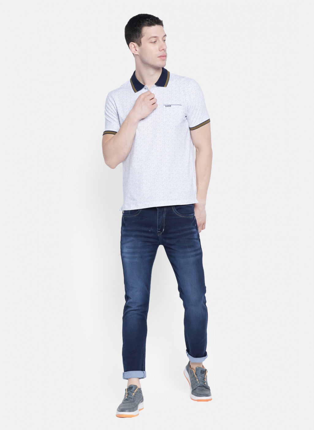 Mens NAvy Printed T-Shirt