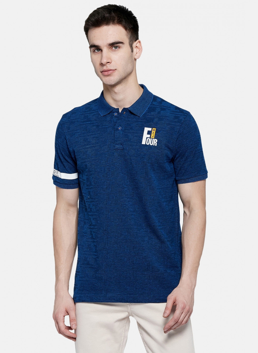 Mens Blue Printed T-Shirt