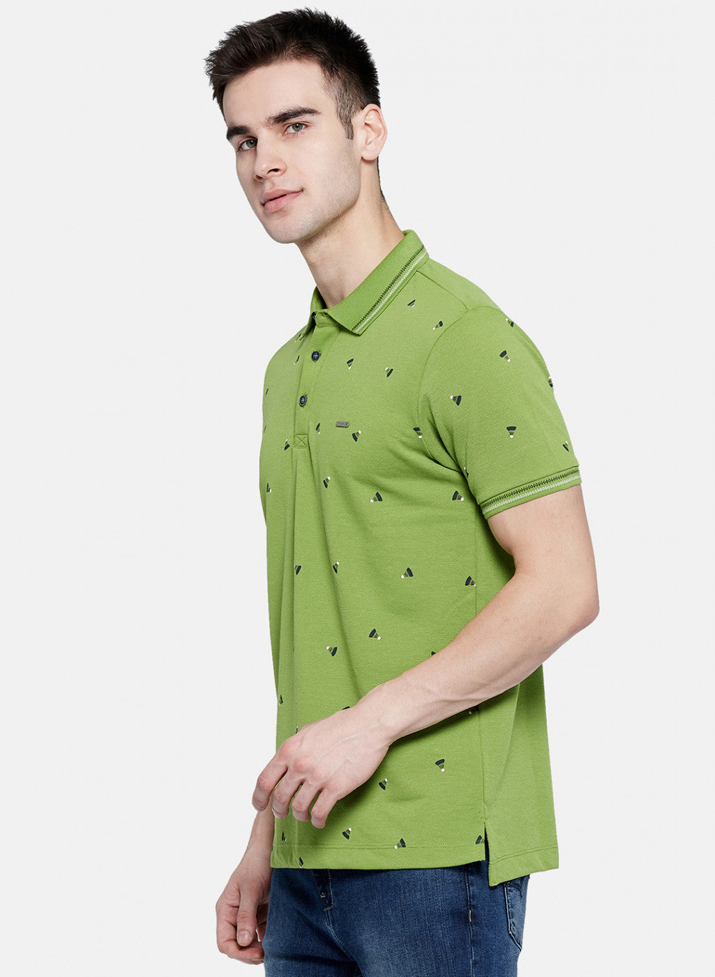 Mens Green Printed T-Shirt