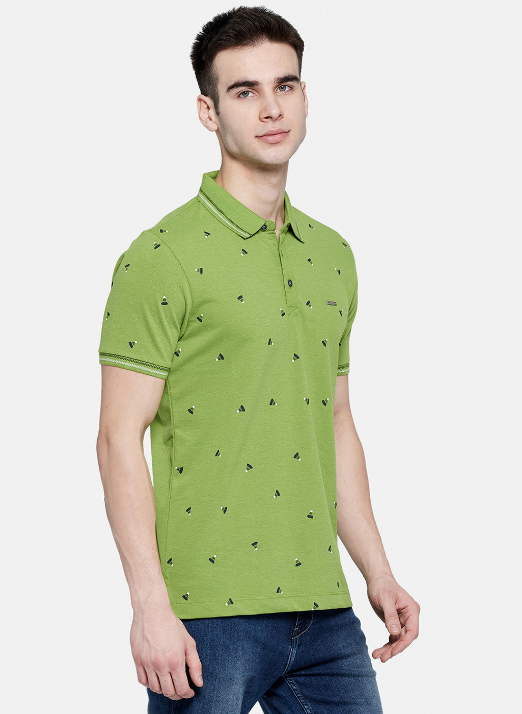 Mens Green Printed T-Shirt