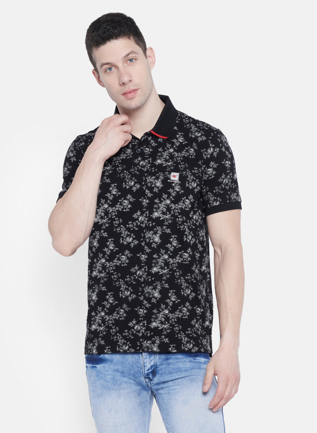 Mens Black Printed T-Shirt