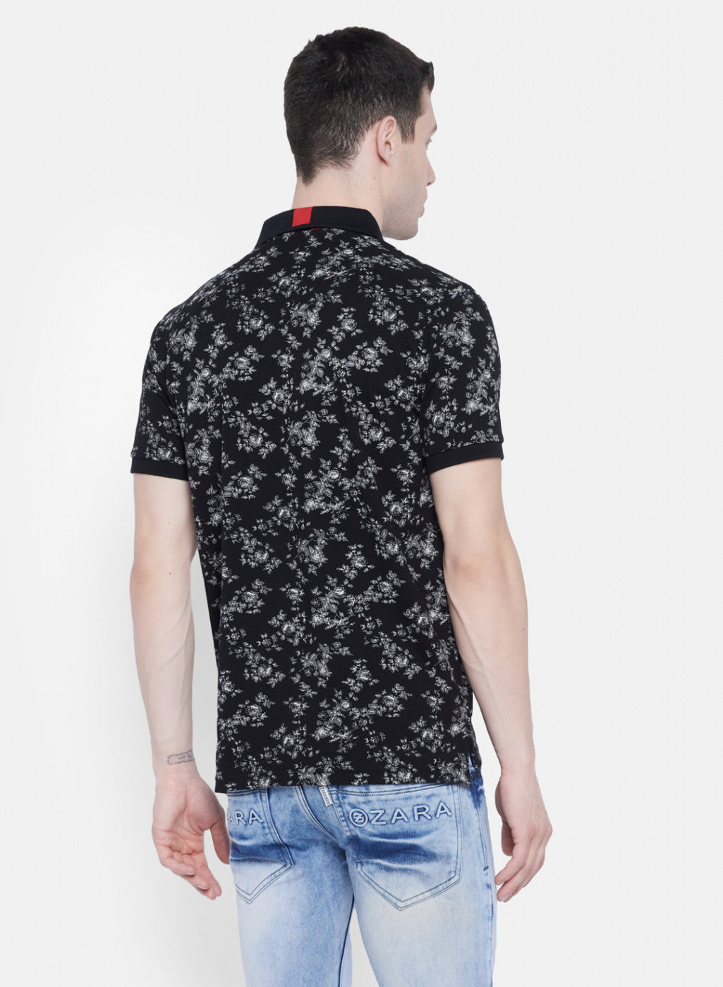 Mens Black Printed T-Shirt