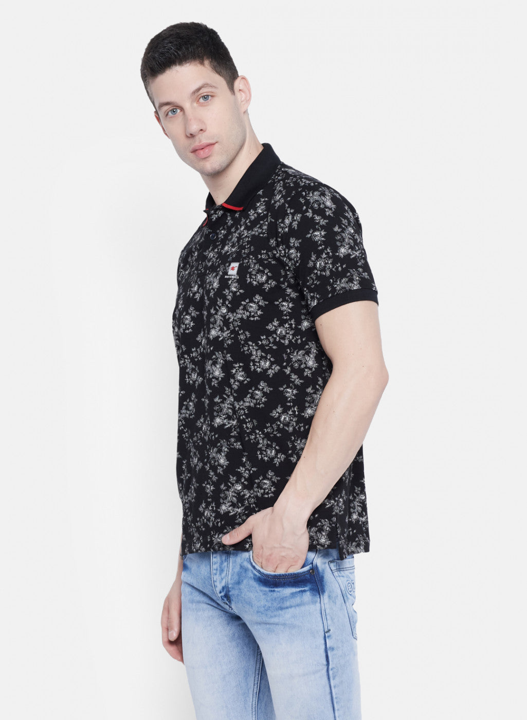 Mens Black Printed T-Shirt