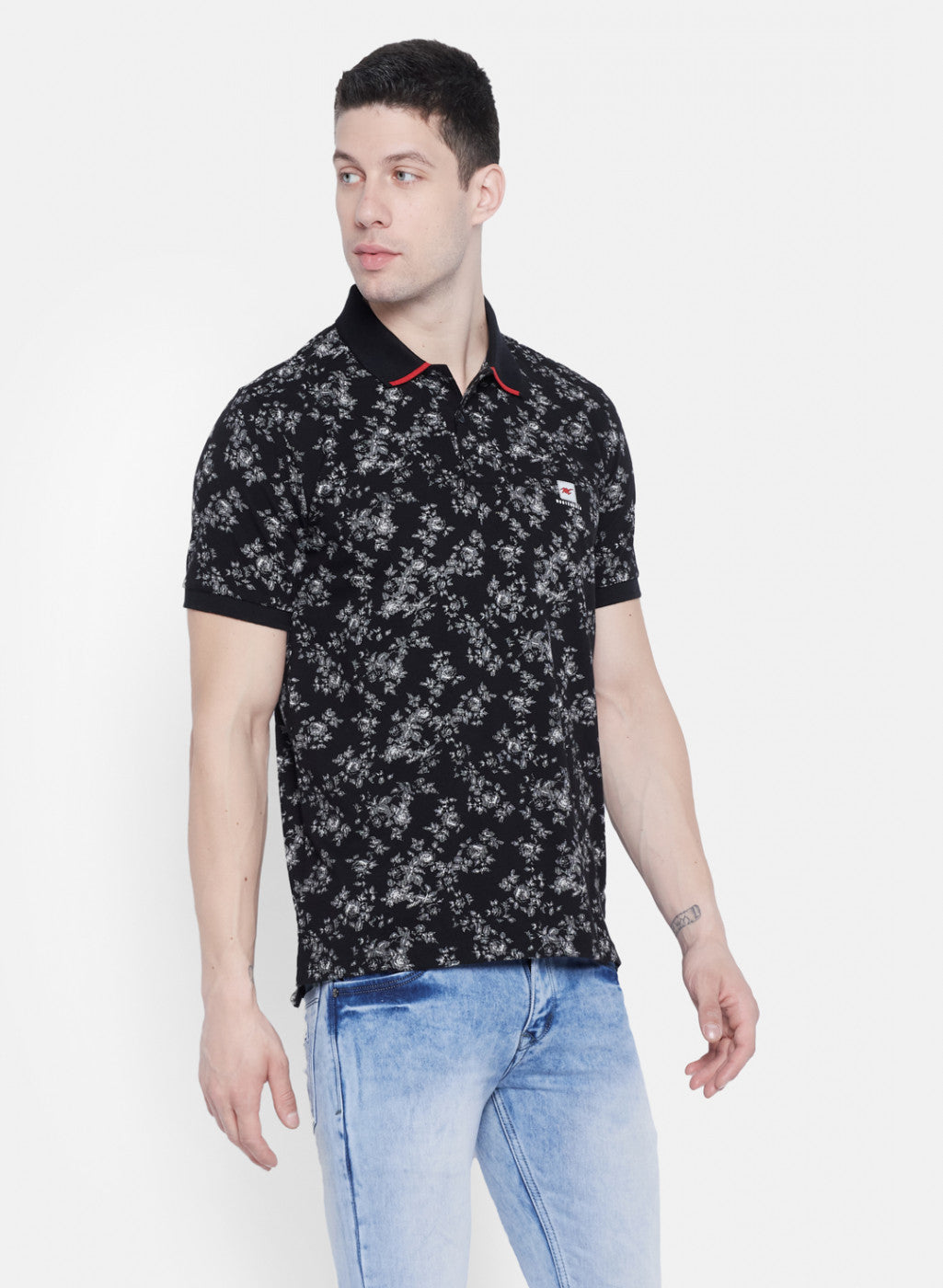 Mens Black Printed T-Shirt