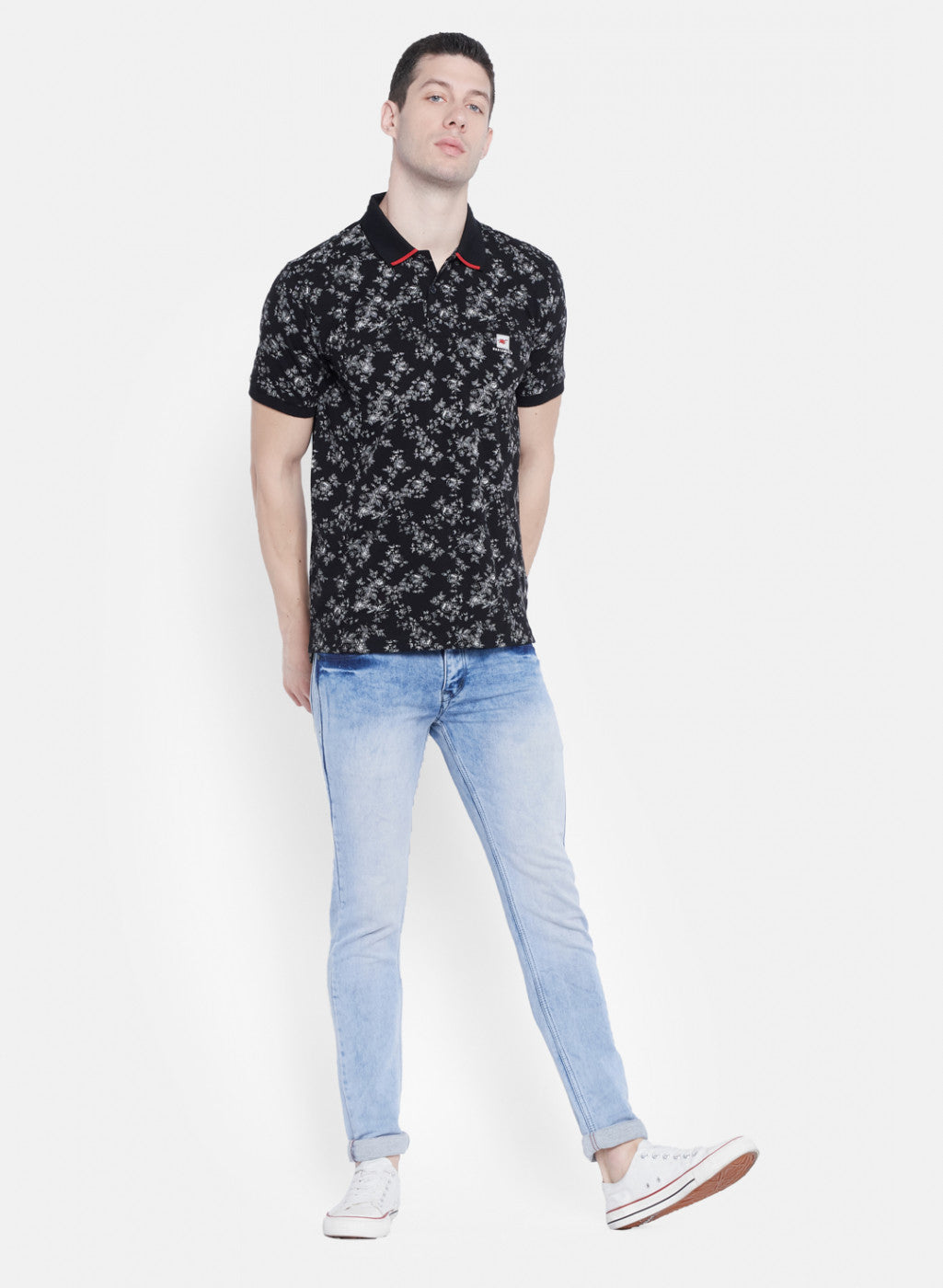 Mens Black Printed T-Shirt