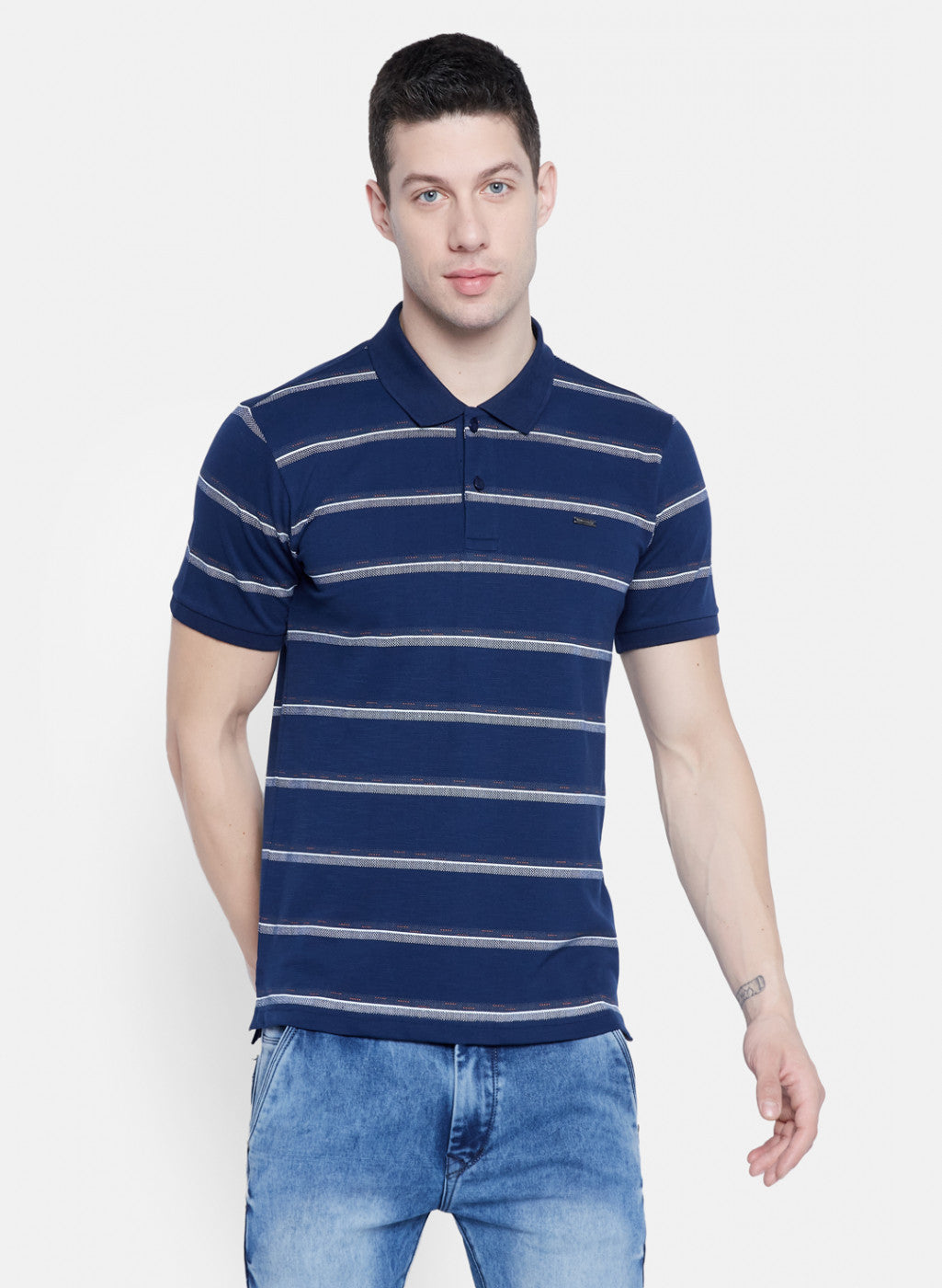 Mens Blue Printed T-Shirt