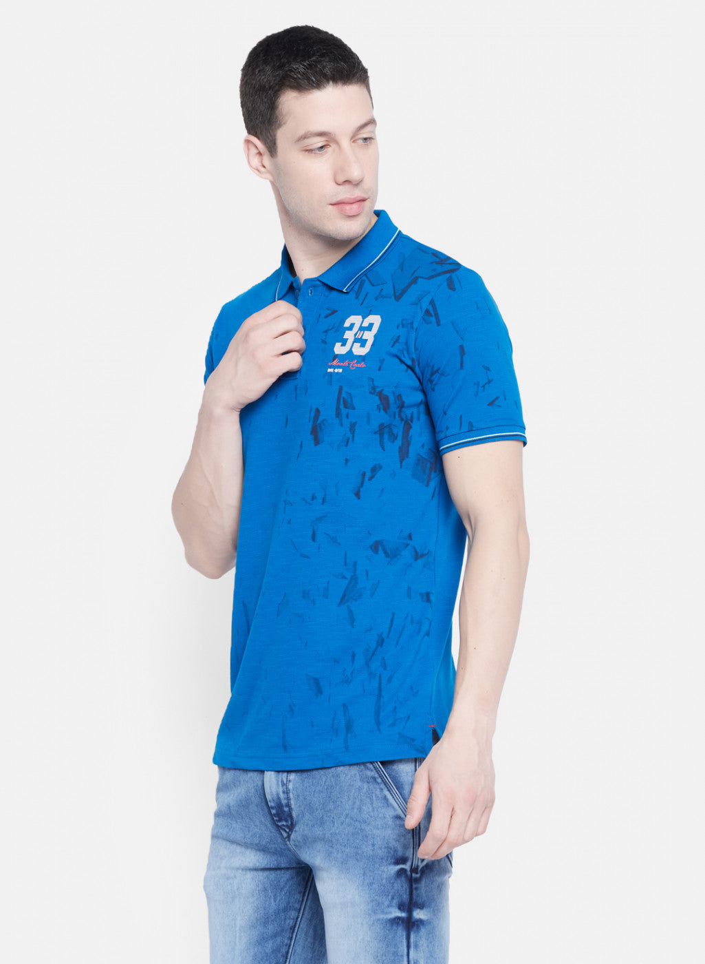 Mens Blue Printed T-Shirt