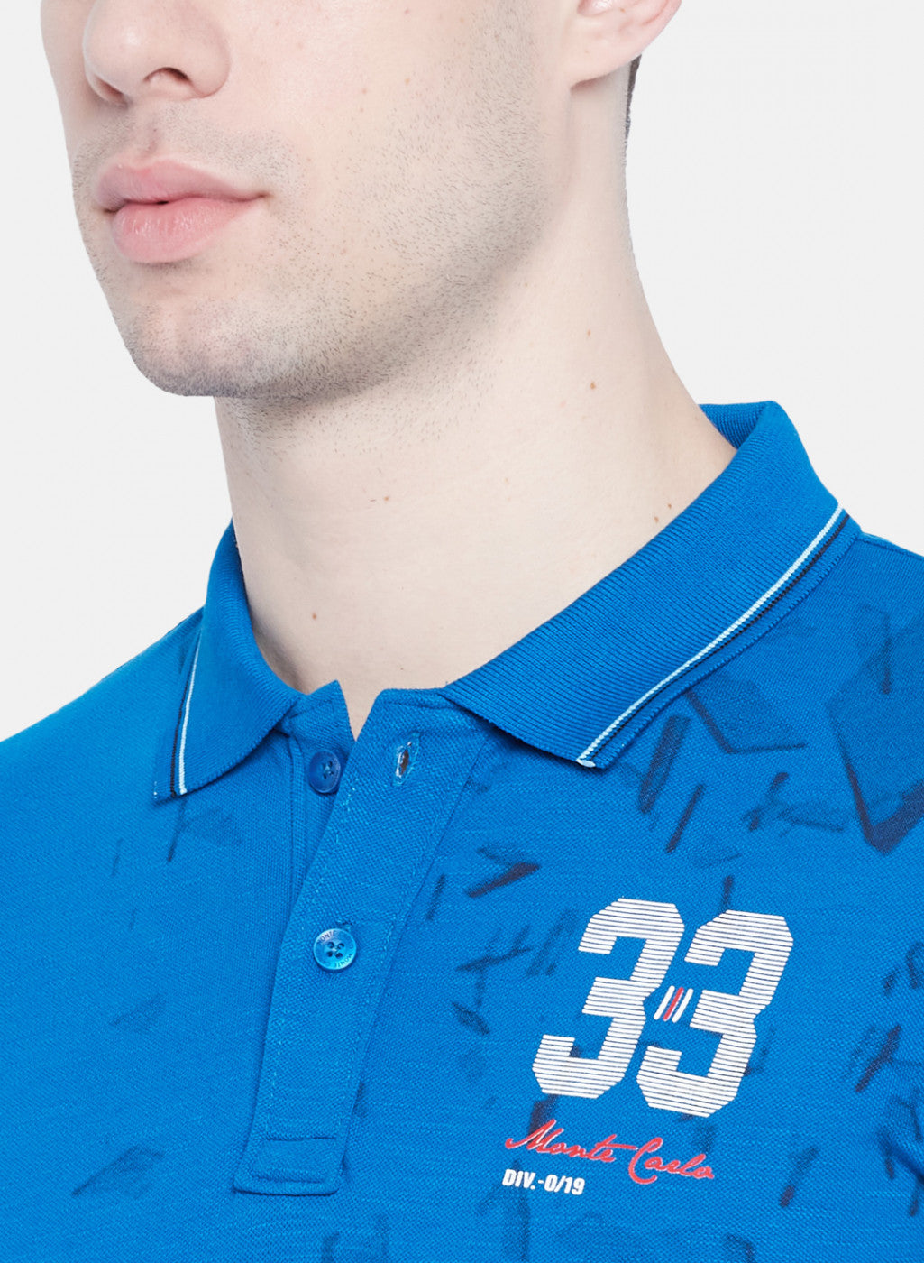 Mens Blue Printed T-Shirt