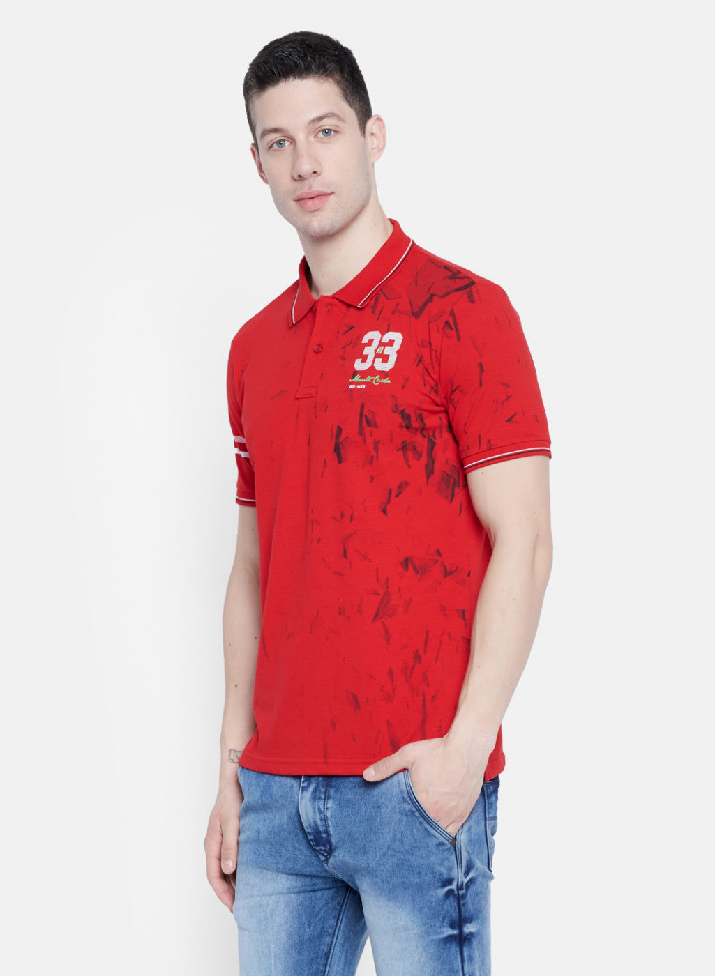 Mens Red Printed T-Shirt