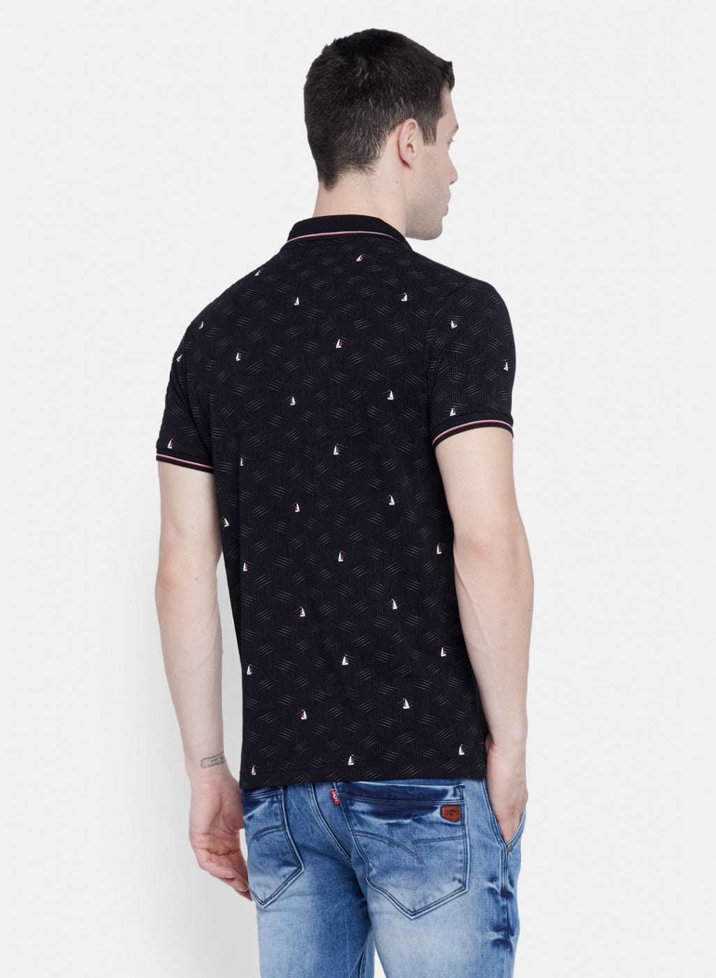 Mens Black Printed T-Shirt