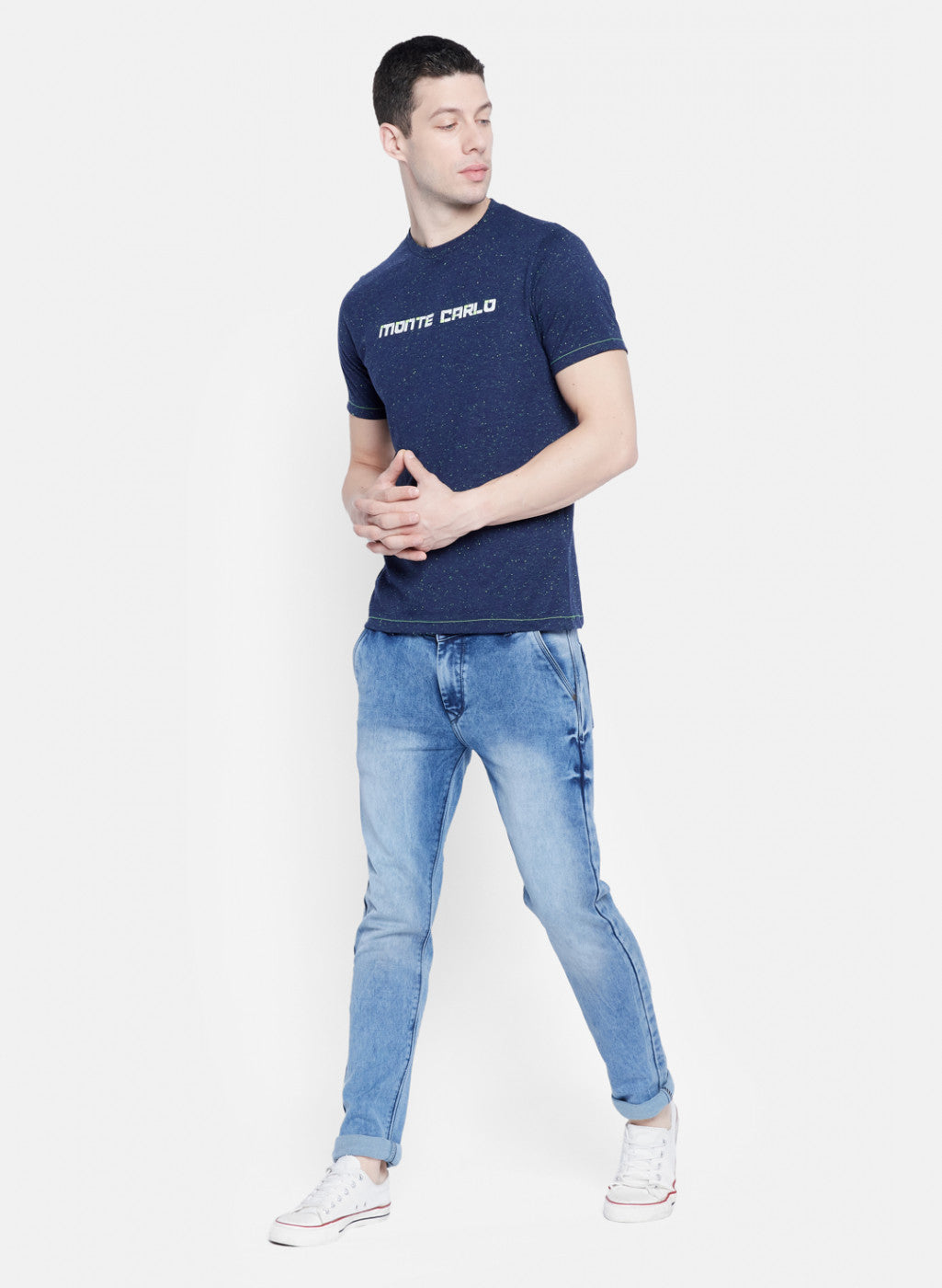 Mens NAvy Blue Printed T-Shirt