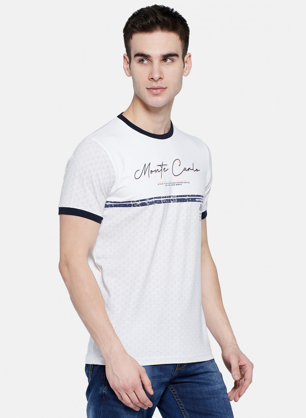 Mens Off White Printed T-Shirt