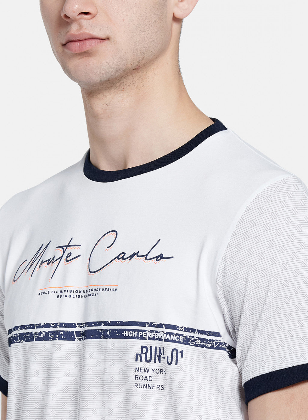 Mens Off White Printed T-Shirt