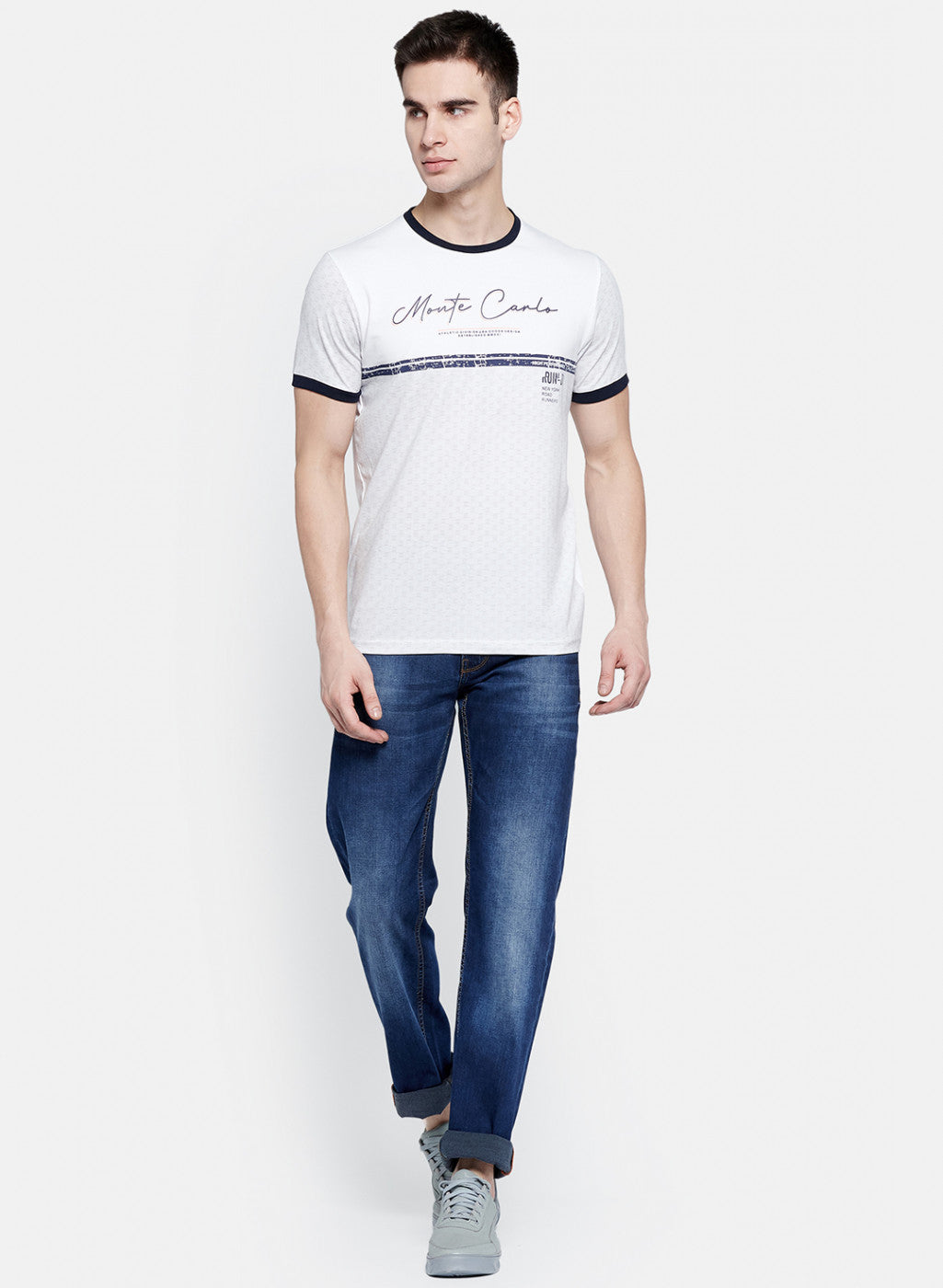 Mens Off White Printed T-Shirt