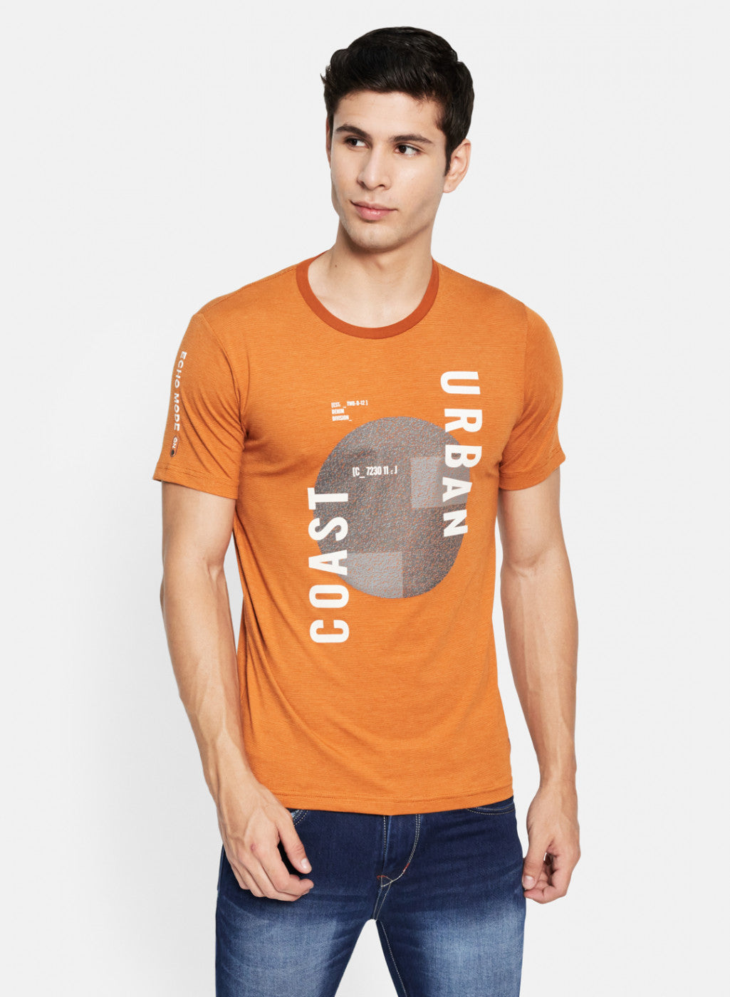 Men Orange Printed T-Shirt