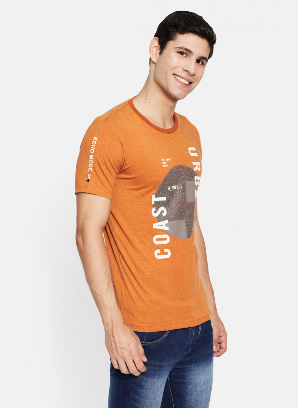 Men Orange Printed T-Shirt